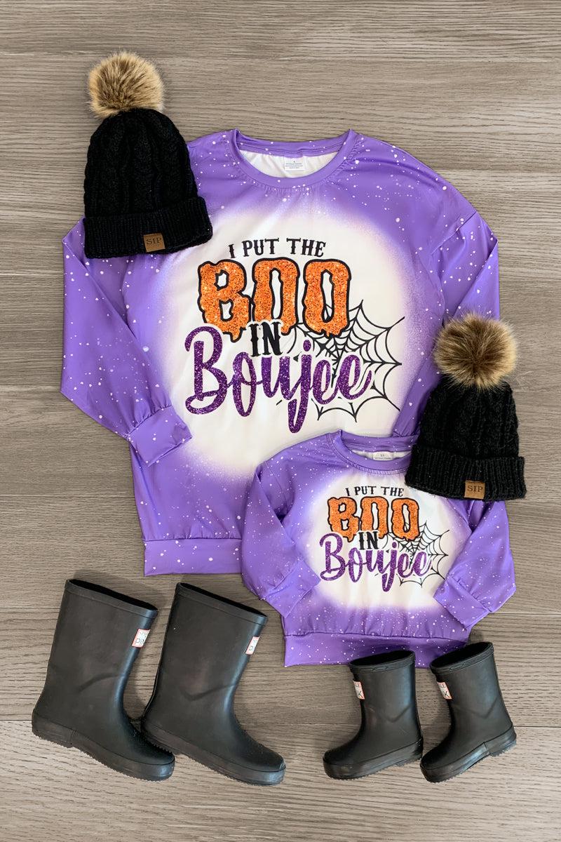 Mom & Me - "I Put The Boo In Boujee" Purple Top - Sparkle in Pink