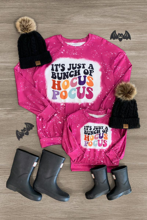 Mom & Me - "It's Just a Bunch of Hocus Pocus" Plum Top - Sparkle in Pink