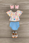 "Follow The Rainbow" Polka Dot Bloomer Set - Sparkle in Pink