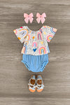"Follow The Rainbow" Polka Dot Bloomer Set - Sparkle in Pink