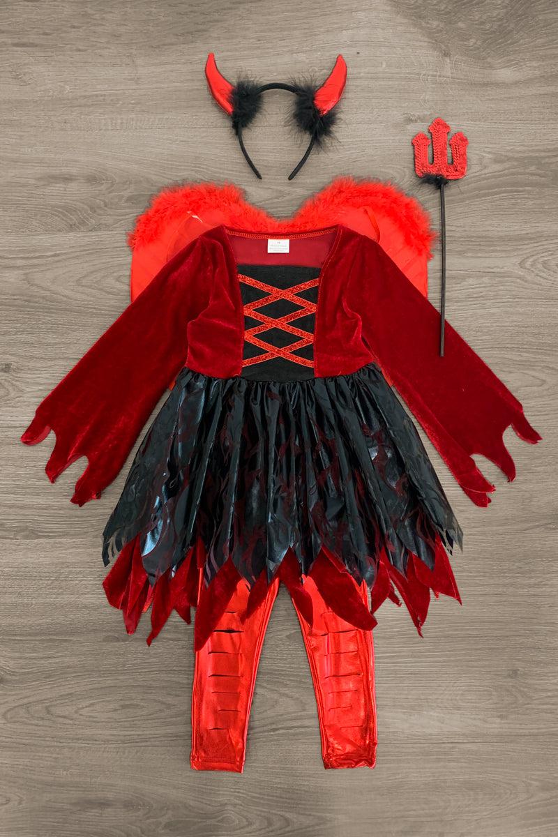 Devil Costume - 4 Piece Set - Sparkle in Pink