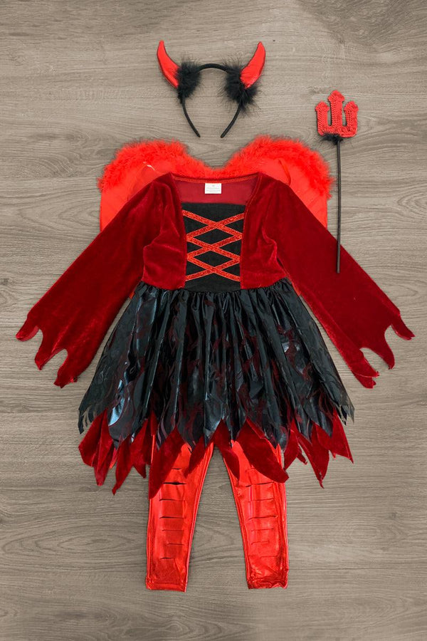 Devil Costume - 4 Piece Set - Sparkle in Pink