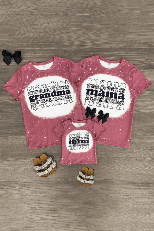 Mom & Me - "Grandma, Mama & Mini" Paint Splatter Top - Sparkle in Pink