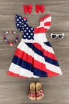 American Flag Halter Tie Dress - Sparkle in Pink