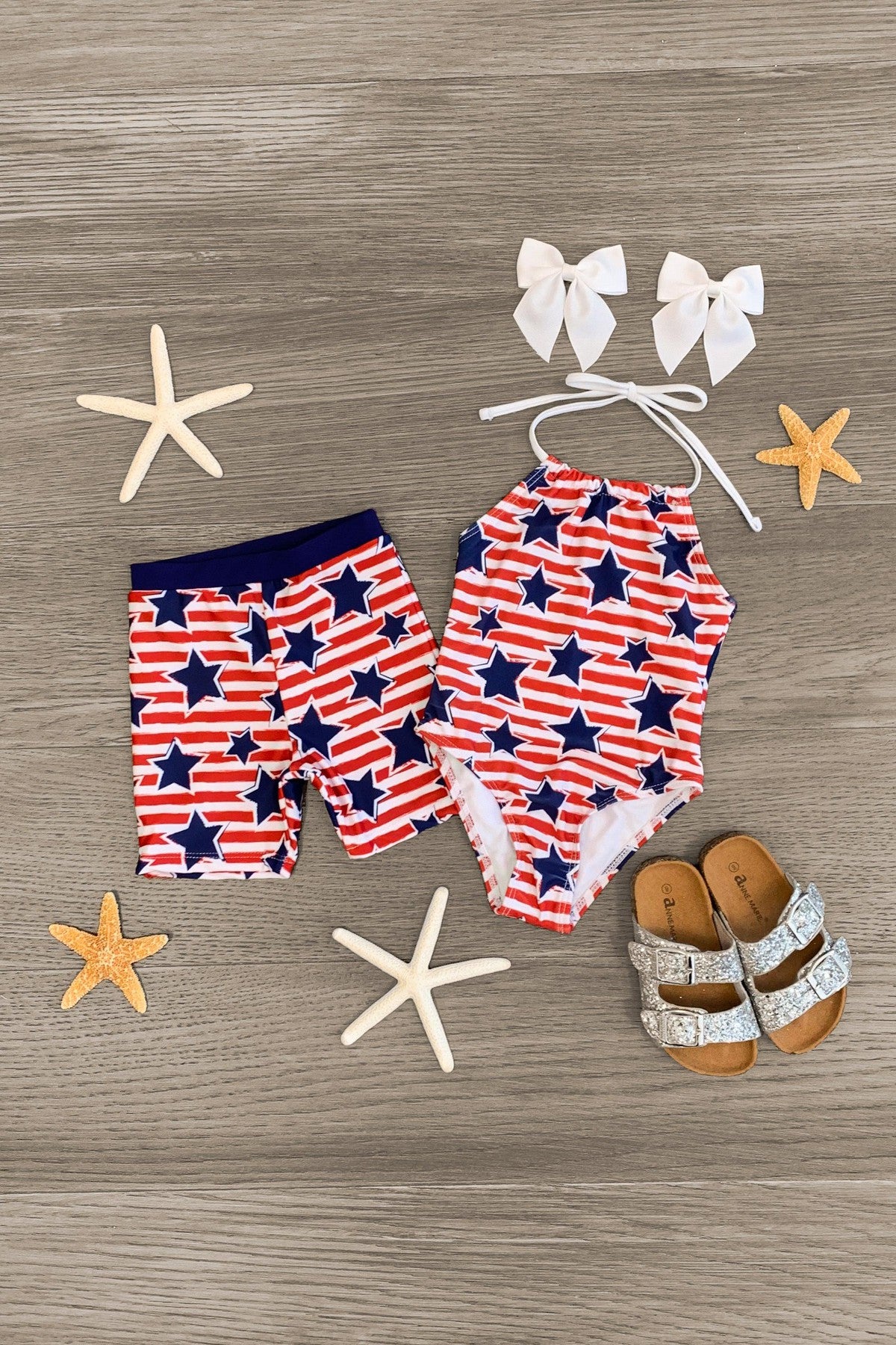 Striped Star Swimsuit - Boy & Girl! - Sparkle in Pink