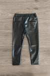 Black Faux Leather Pants - Sparkle in Pink
