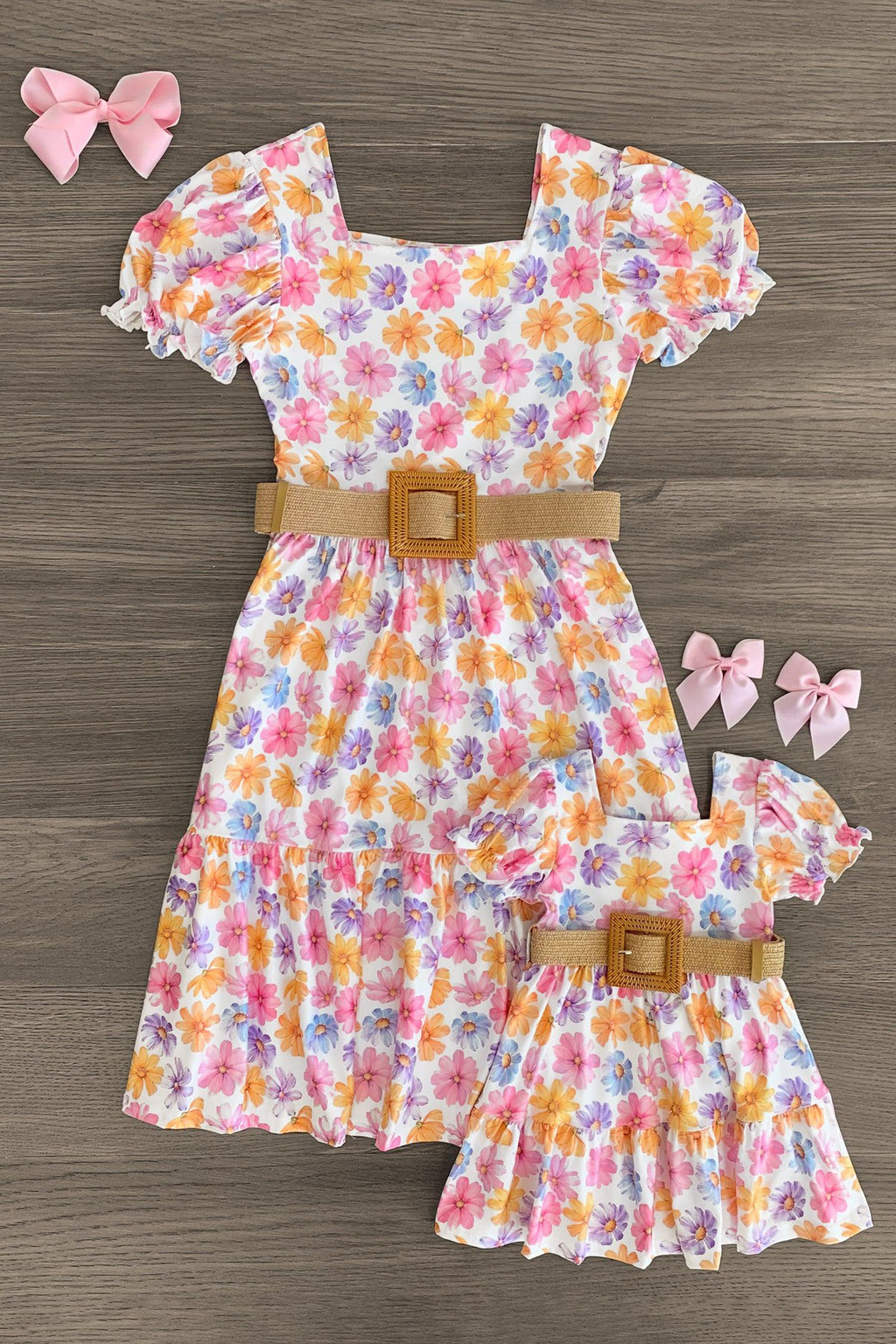 Mom & Me - Colorful Daisy Dress - Sparkle in Pink
