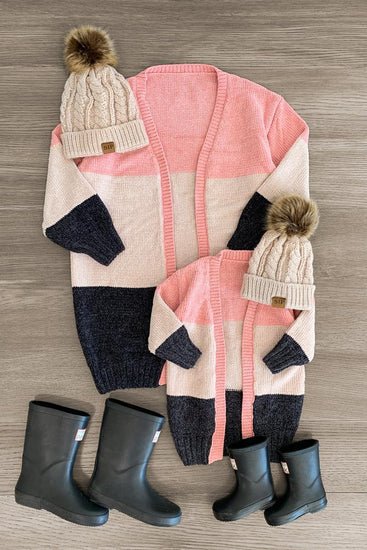 Pink hotsell chenille cardigan