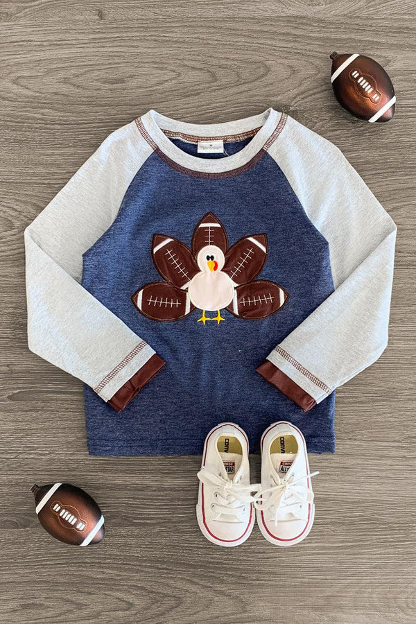 Football Turkey Long Sleeve T-Shirt - Sparkle in Pink