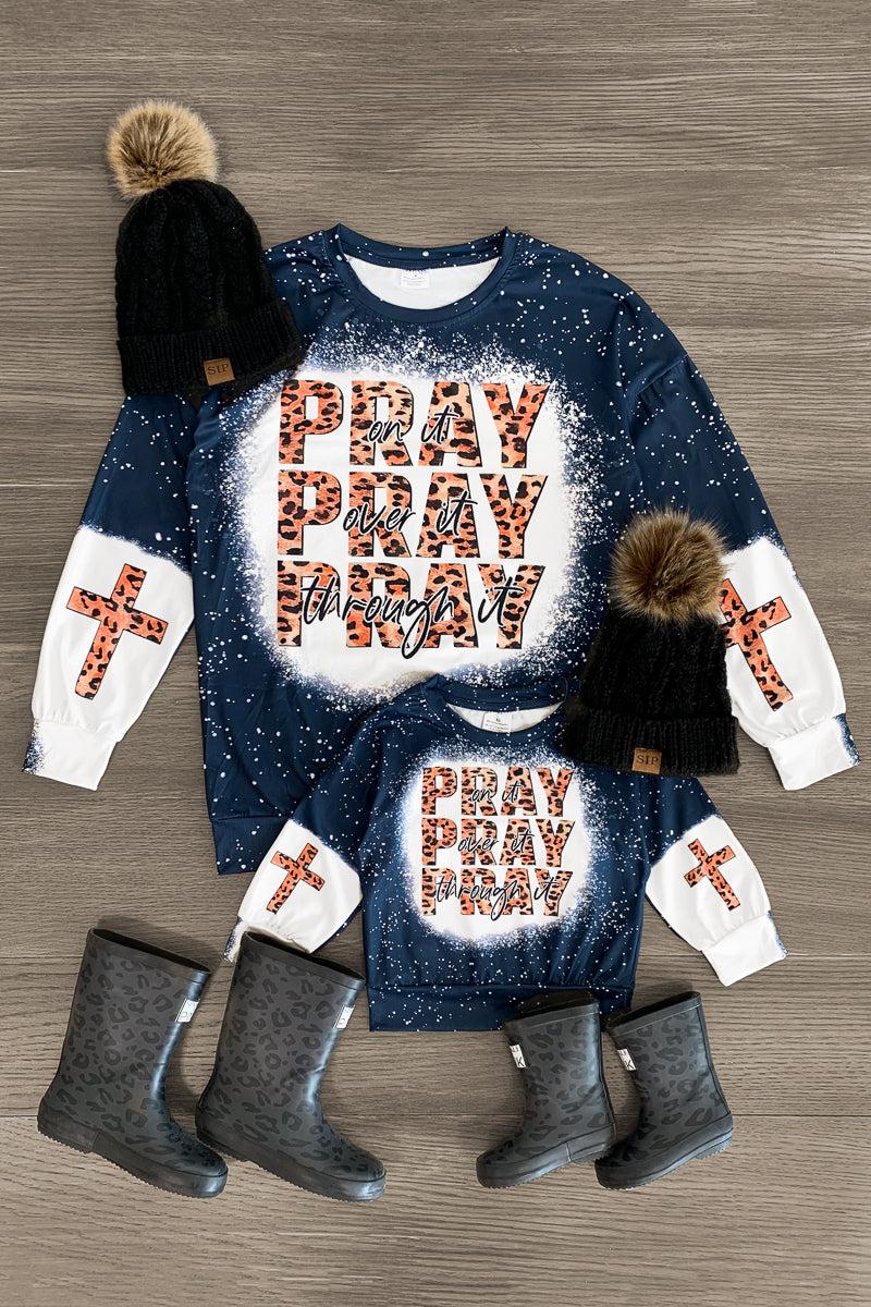 Mom & Me - "Pray..." Long Sleeve Top - Sparkle in Pink