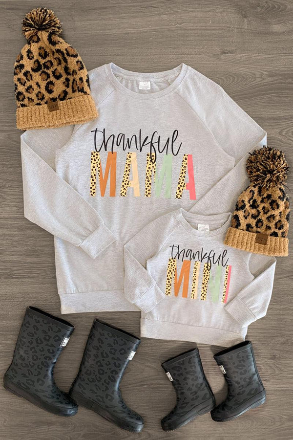 Mom & Me - "Thankful Mama & Mini" Top - Sparkle in Pink