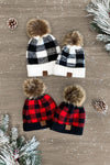 Mom & Me - SIP Plaid Beanies - Sparkle in Pink