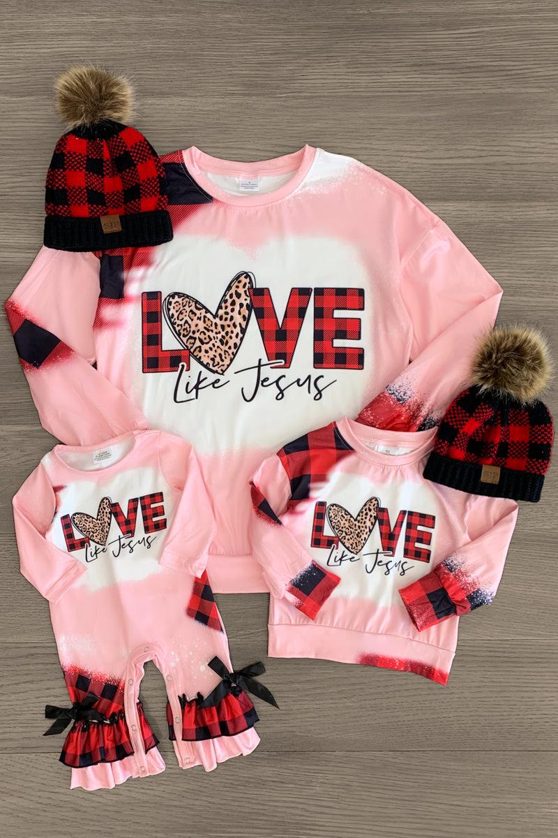 Mom & Me - "Love Like Jesus" Light Pink Top - Sparkle in Pink