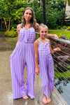 Mom & Me - Lavender Stripe Jumpsuit - Sparkle in Pink