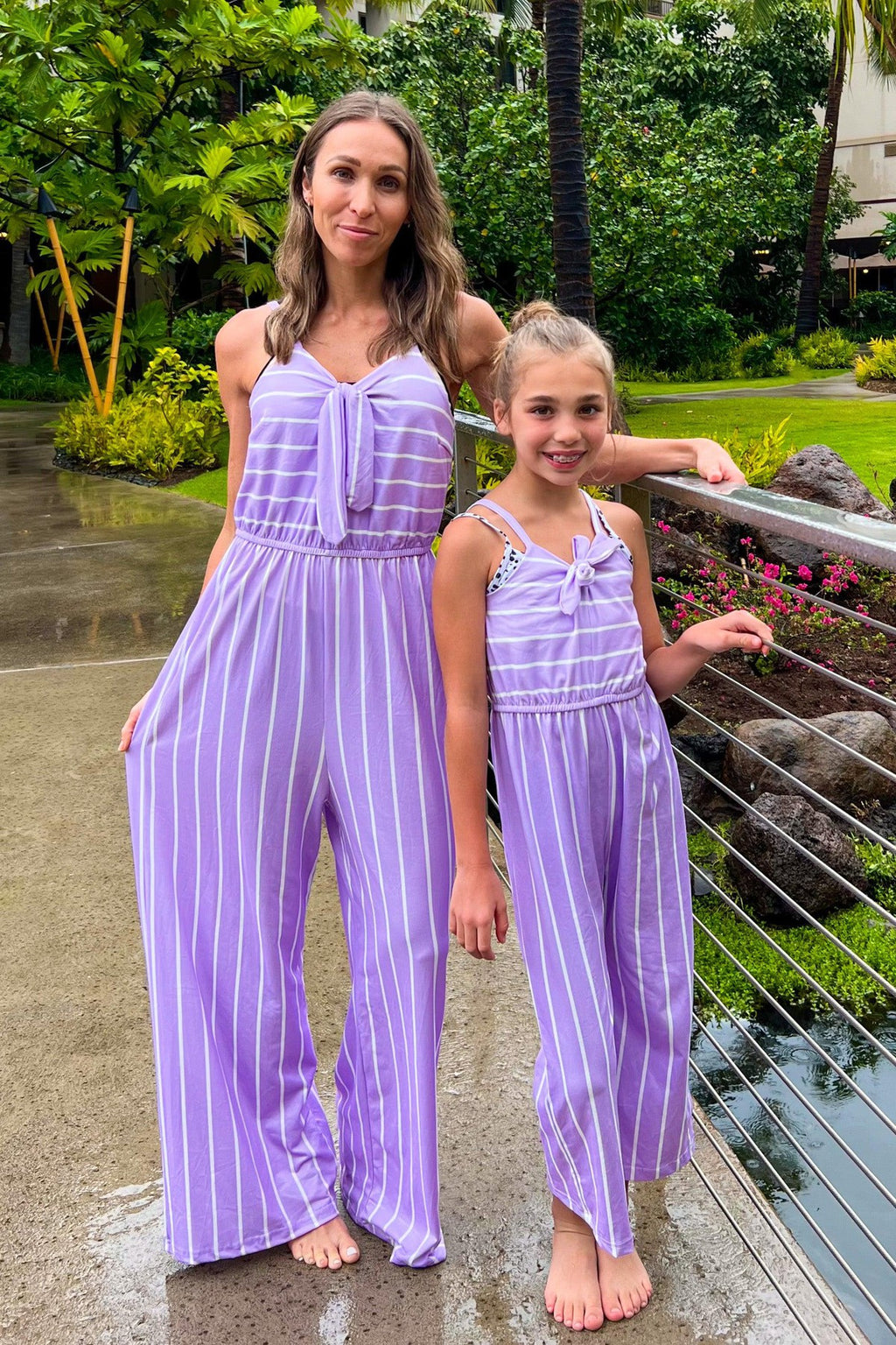 Mom & Me - Lavender Stripe Jumpsuit - Sparkle in Pink