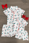 Mom & Me - White Holly Pajamas - Sparkle in Pink