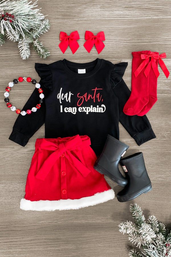"Dear Santa, I Can Explain" Matching Boy & Girl Set - Sparkle in Pink