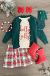 "Holly Jolly" Green Sweater Skirt Set - Sparkle in Pink