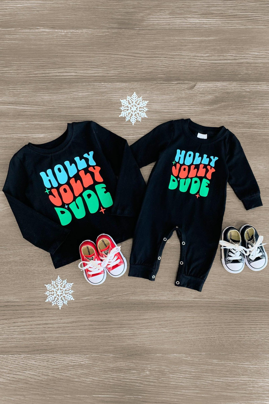 "Holly Jolly Dude" Long Sleeve Top & Romper - Sparkle in Pink