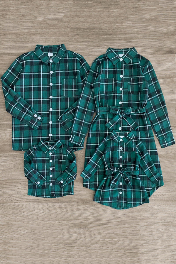 Green & Black Plaid Family Shirt & Dress - Sparkle in Pink