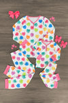 Mom & Me - White Candy Heart Pajamas - Sparkle in Pink