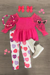 Hot Pink Candy Heart Legging Set - Sparkle in Pink