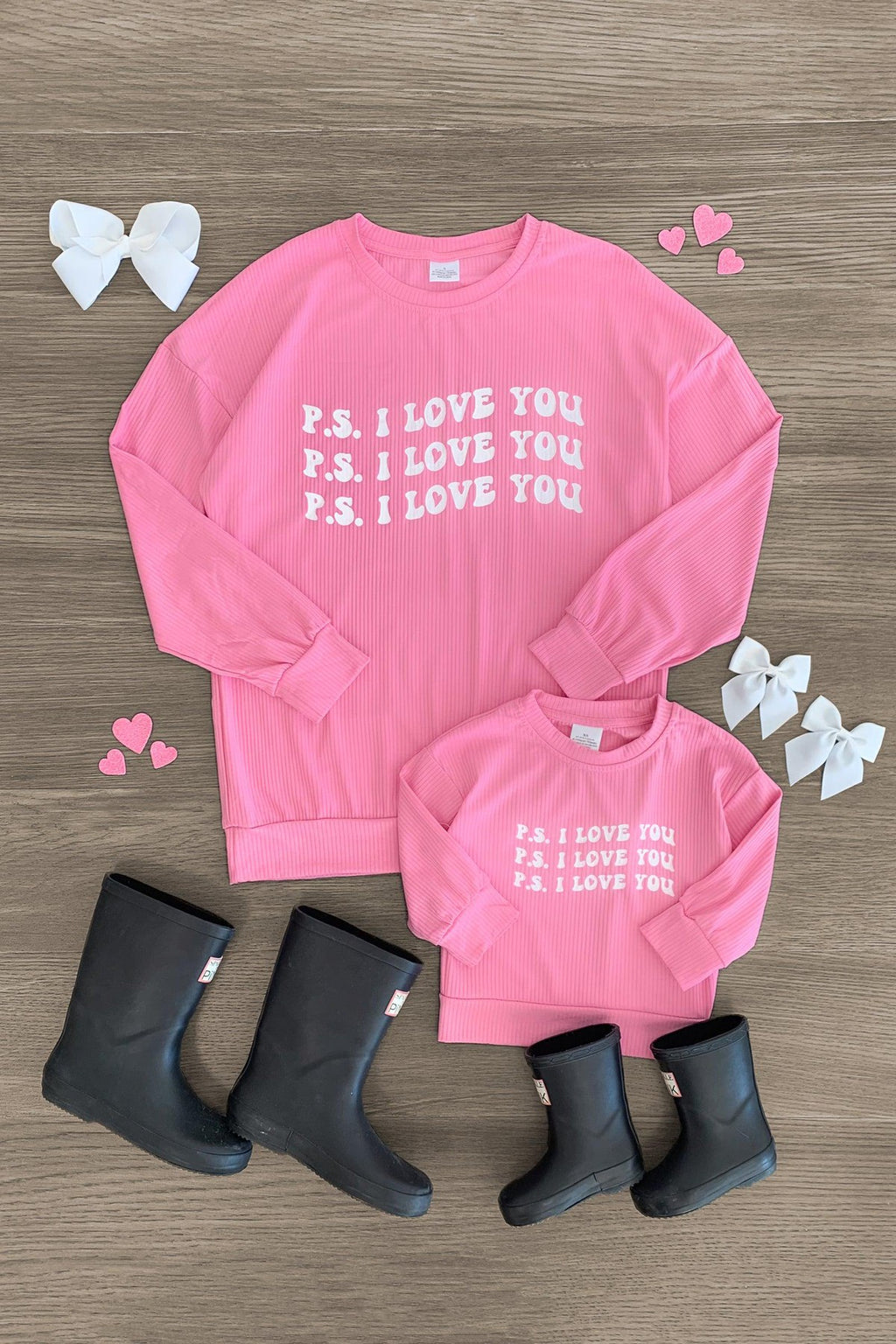 Mom & Me - "P.S. I Love You" Pink Top - Sparkle in Pink