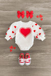 Hearts & Pearls Red Skirt Set & Onesie - Sparkle in Pink