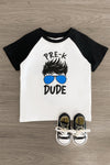 "Pre-K - 3rd Grade Dude" White & Black Top - Sparkle in Pink