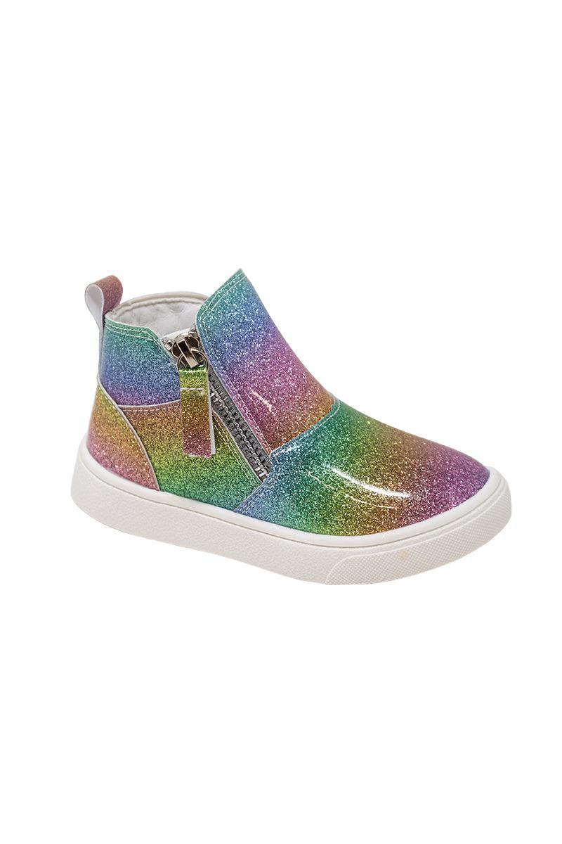 Rainbow Glitter Booties - Sparkle in Pink