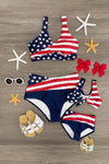Abstract American Flag Family Swimsuits - Sparkle in Pink