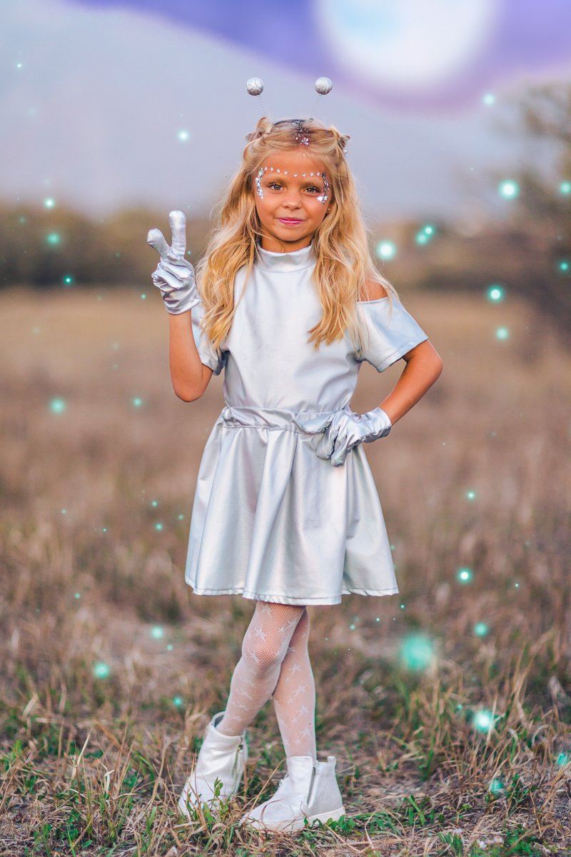 Alien Costume - 4 Piece Set - Sparkle in Pink
