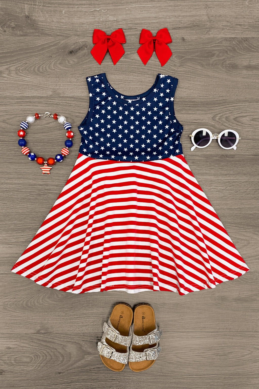 American Flag Tank Dress - Sparkle in Pink