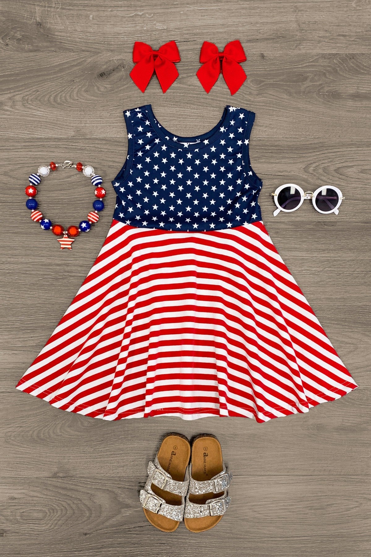 American Flag Tank Dress - Sparkle in Pink