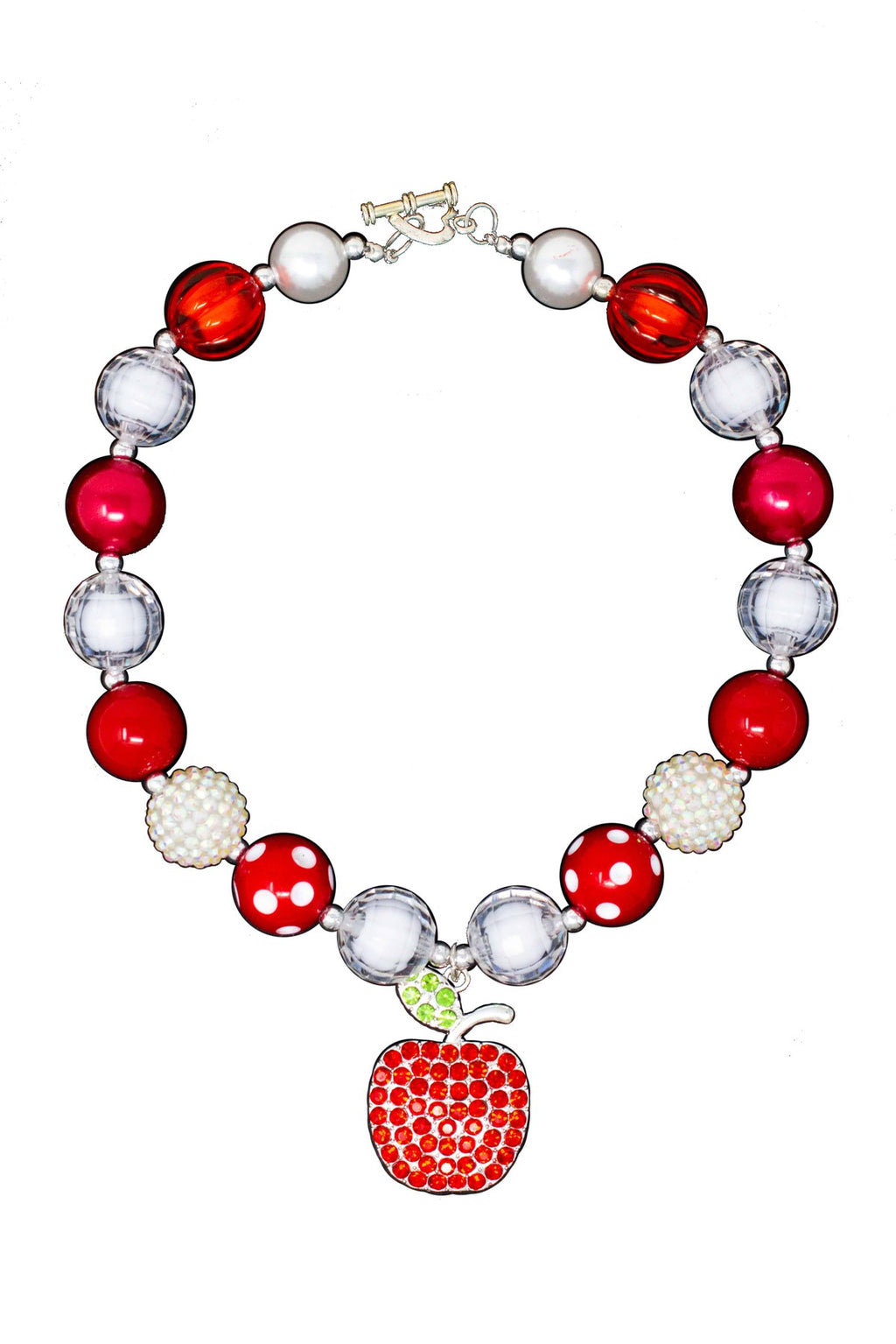 Apple Bubblegum Necklace - Sparkle in Pink