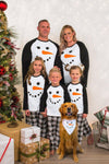 B&W Plaid Snowman Family Christmas Pajamas - AND PET BANDANA! - Sparkle in Pink