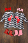 BEST FRIENDS Heart Rainbow Stripe Dress - Sparkle in Pink