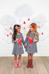 BEST FRIENDS Heart Rainbow Stripe Dress - Sparkle in Pink