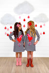 BEST FRIENDS Heart Rainbow Stripe Dress - Sparkle in Pink