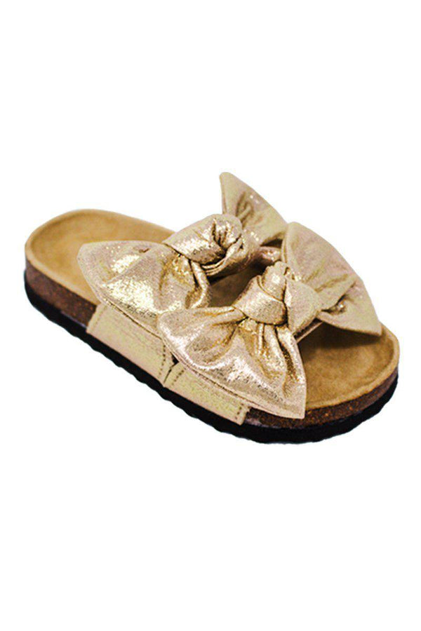 Birkley Metallic Double Bow Sandals - MANY COLORS! - Sparkle in Pink