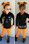 Black Cat Orange Plaid Hoodie Set - Sparkle in Pink