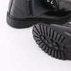 Black Glitter Lace-Up Combat Boots - Sparkle in Pink