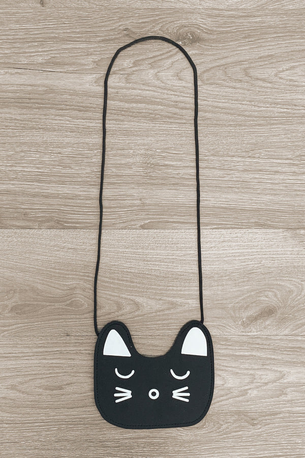 Black & White Cat Purse - Sparkle in Pink