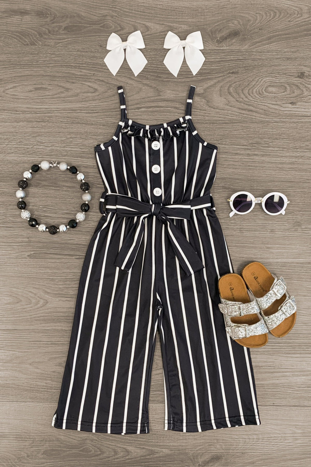 Striped Tie Waist Jumpsuit - Many Colors! - Sparkle in Pink