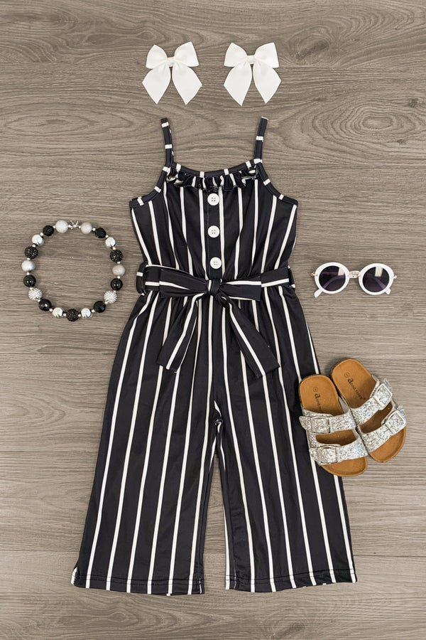 Striped Tie Waist Jumpsuit - Many Colors! - Sparkle in Pink