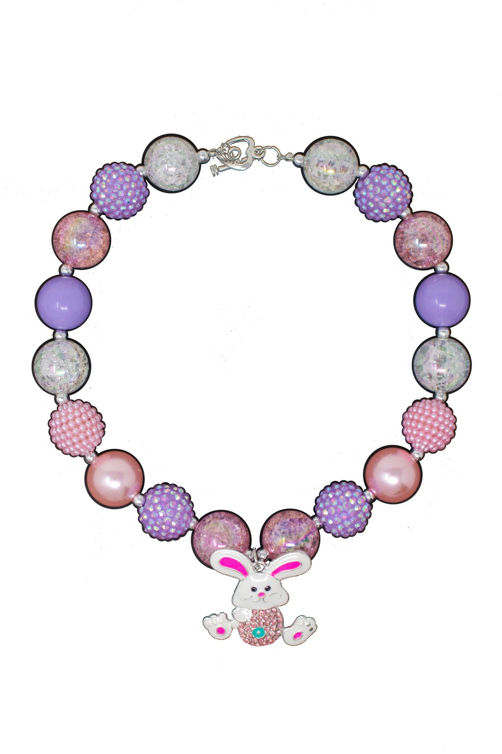 Bunny Pink & Purple Spring Necklace - Sparkle in Pink