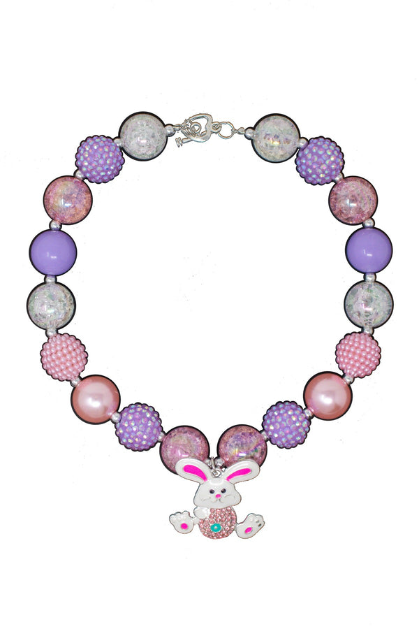 Bunny Pink & Purple Spring Necklace - Sparkle in Pink
