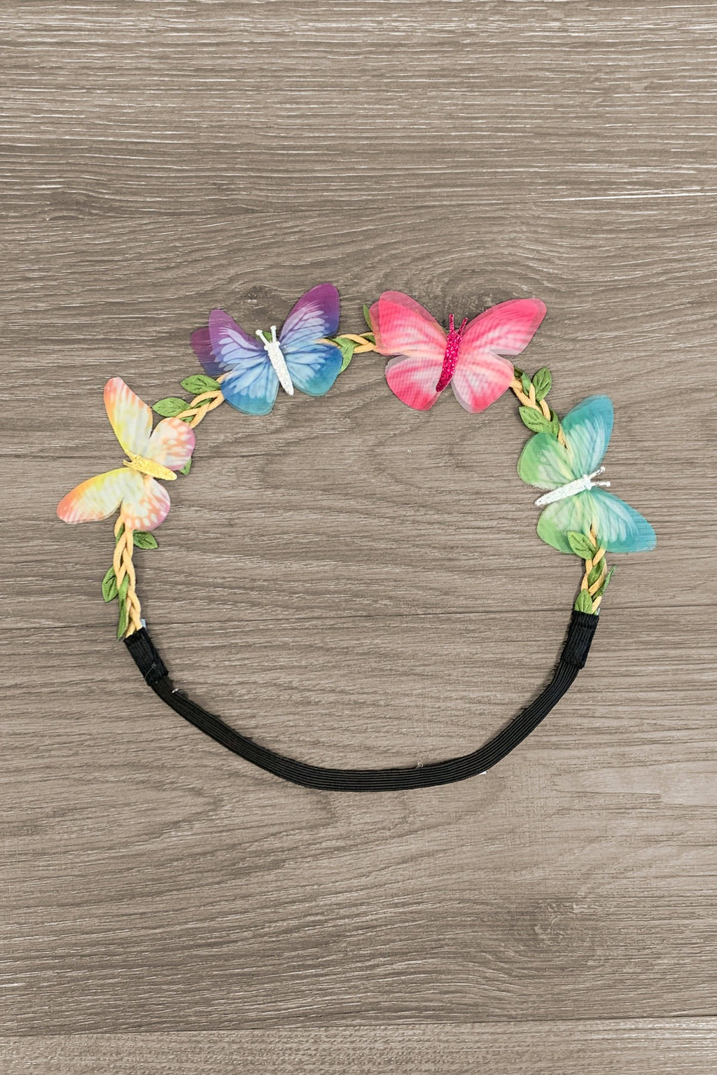 Butterfly Braided Headband - Sparkle in Pink