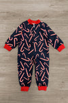 Candy Cane Onesie Family Pajamas - AND PET BANDANA! - Sparkle in Pink