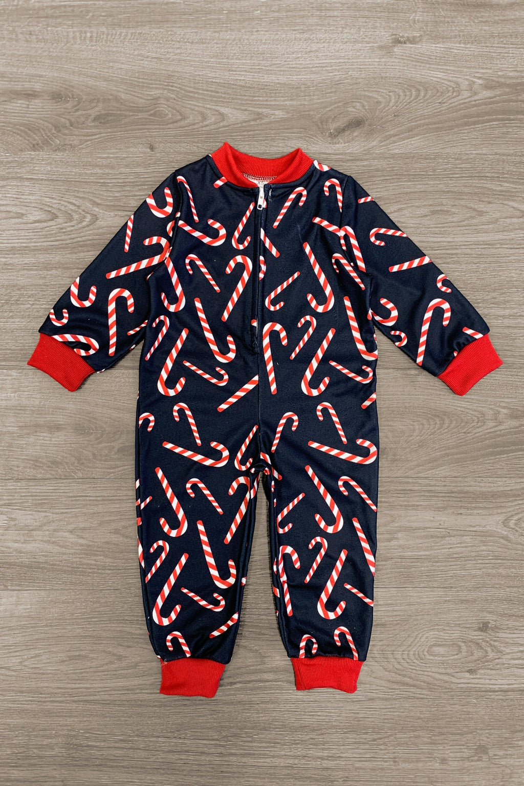 Candy Cane Onesie Family Pajamas - AND PET BANDANA! - Sparkle in Pink